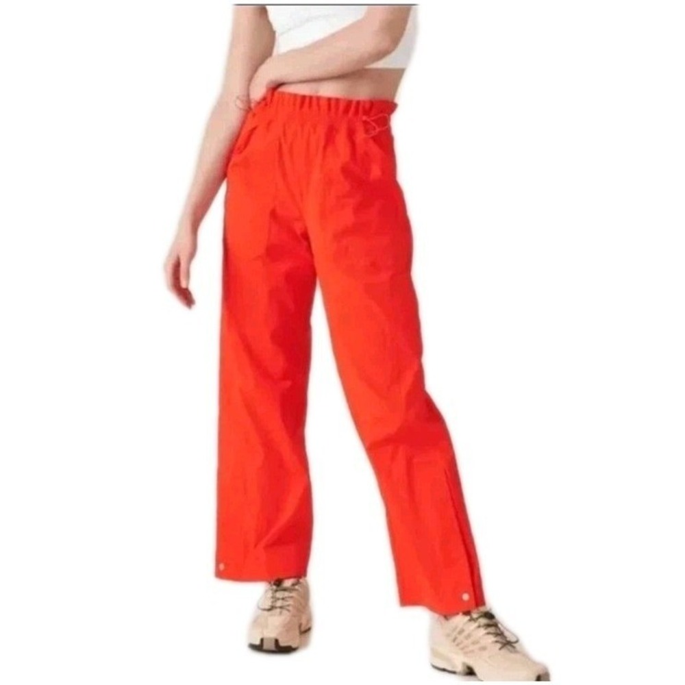 Athleta‎ Women's Trekkie Parachute Pants High Rise Wide Leg Vermillion Orange 12